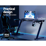 Artiss Gaming Desk Computer Desks Table Study Home Ofiice RGB LED Light 140CM