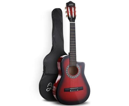 Alpha 34 Inch Classical Guitar Wooden Body Nylon String Beginner Kids Gift Red