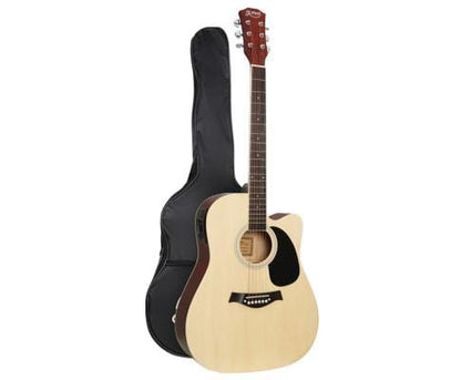 Alpha 41 Inch Acoustic Guitar Equaliser Electric Output Jack Cutaway Wood