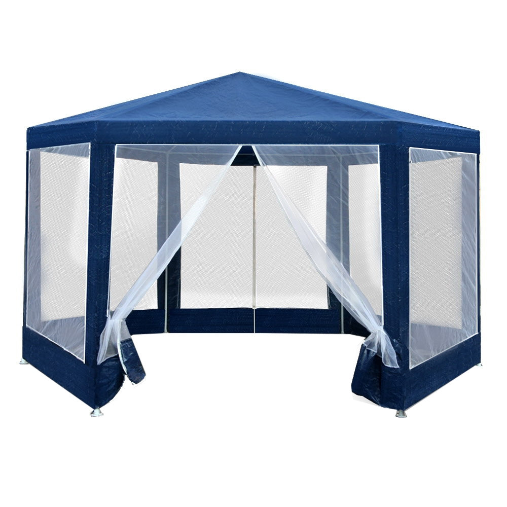 Gazebo Wedding Party Marquee Tent Canopy Outdoor Camping Gazebos Navy

An ideal outdoor gathering, whether it's a party, event, or wedding, is always a hit when expertly executed with delicious food, beautiful décor, and top-notch equipment, such as the Instahut Hexagonal Gazebo.