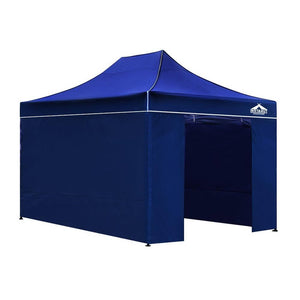 Gazebo Pop Up Marquee 3x4.5 m-Blue

Constructed with high-density, durable silver-coated oxford fabric and featuring effective UV and water repellent treatments, this INSTAHUT 3X4.5m Pop Up Gazebo offers a generous ground and canopy coverage of 300 x 450cm. Ideal for various outdoor events, it serves as a reliable sunshade and shelter from unexpected rains. Its sturdy powder coated steel frame, equipped with strong legs and struts, ensures easy and quick set-up and exceptional durability