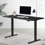 Artiss Standing Computer Desk Sit Stand Up Riser Height Adjustable Motorised Electric Table Black