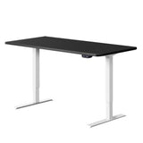 Electric Motorised Standing Computer Desk - White Frame with 140cm Black Top