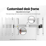 Electric Motorised Standing Computer Desk - White Frame with 140cm Black Top