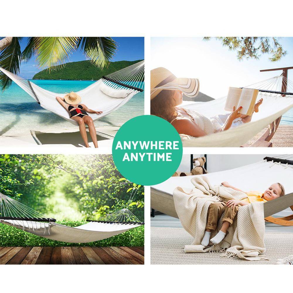 Hammock Bed Gardeon Swing Double Cream