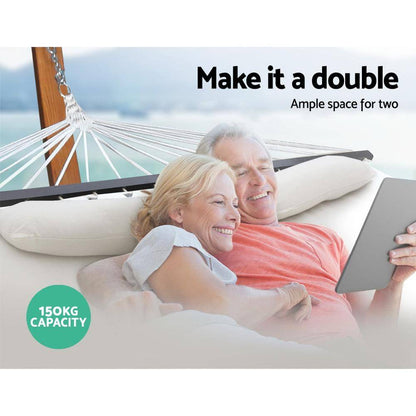 Hammock Bed Gardeon Swing Double Cream