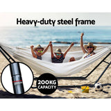Hammock Bed with Steel Frame Stand - Cream