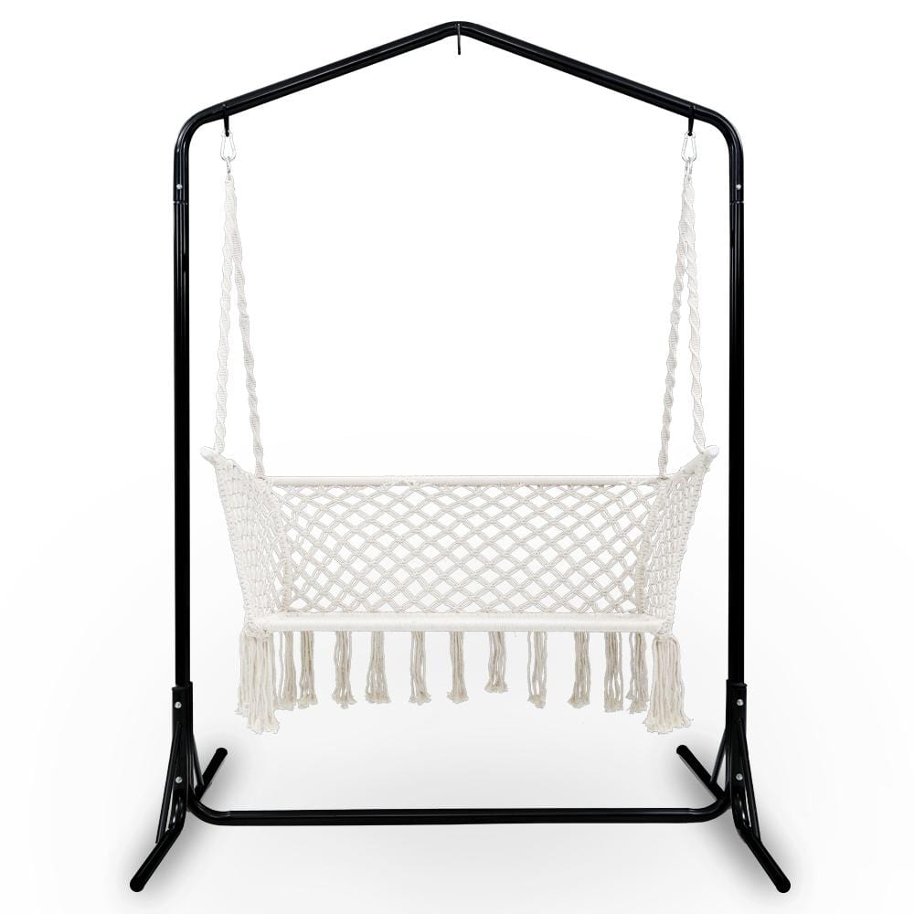 Hammock Chair with Stand Macrame-Gardeon Double Swing