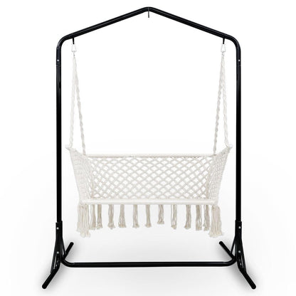 Hammock Chair with Stand Macrame-Gardeon Double Swing