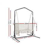 Hammock Chair with Stand Macrame-Gardeon Double Swing