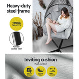 Hammock Hanging Swing Chair Gardeon Outdoor Furniture Egg  Stand Pod Wicker Grey