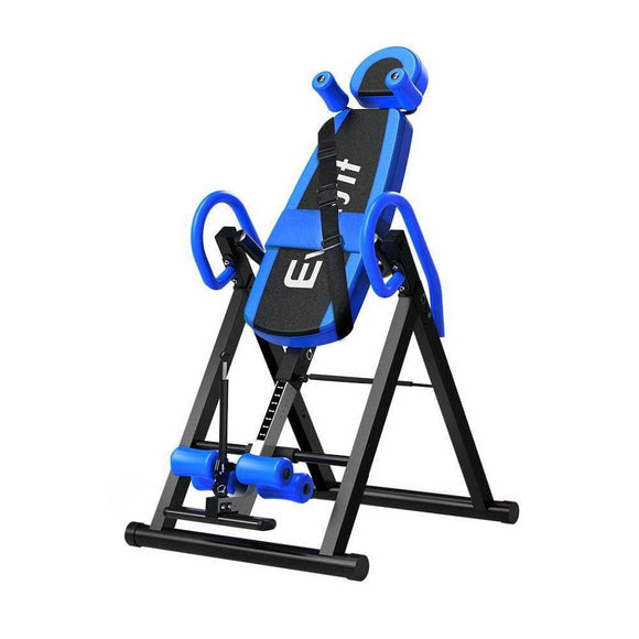 Everfit Inversion Table Gravity Exercise Inverter Back Stretcher Home Gym Blue