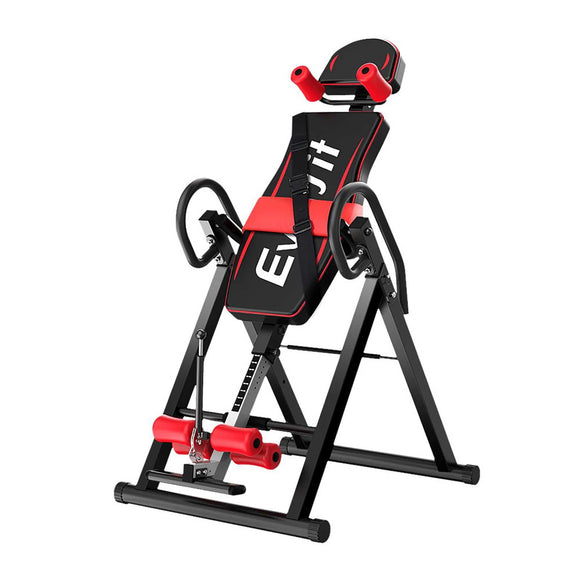 Everfit Inversion Table Gravity Exercise Inverter Back Stretcher Home Gym Black