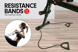 Incline Ab Sit Up Bench With Resistance Bands & Row Bar  Powertrain Load Rating 100kg