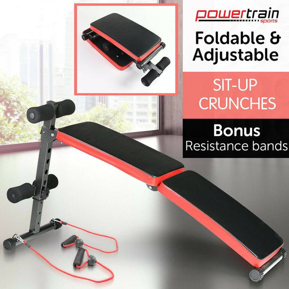 Incline Ab Sit Up Bench with Resistance bands Powertrain