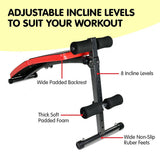 Incline Ab Sit Up Bench with Resistance bands Powertrain