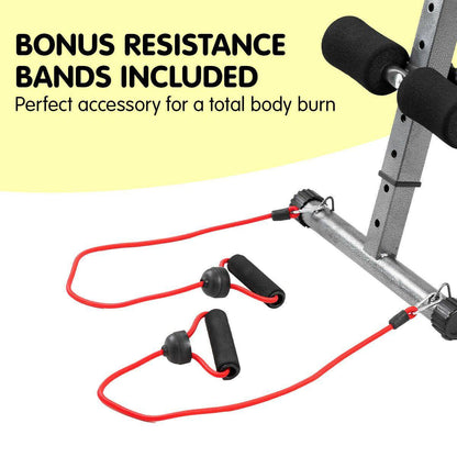 Incline Ab Sit Up Bench with Resistance bands Powertrain