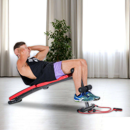 Incline Ab Sit Up Bench with Resistance bands Powertrain