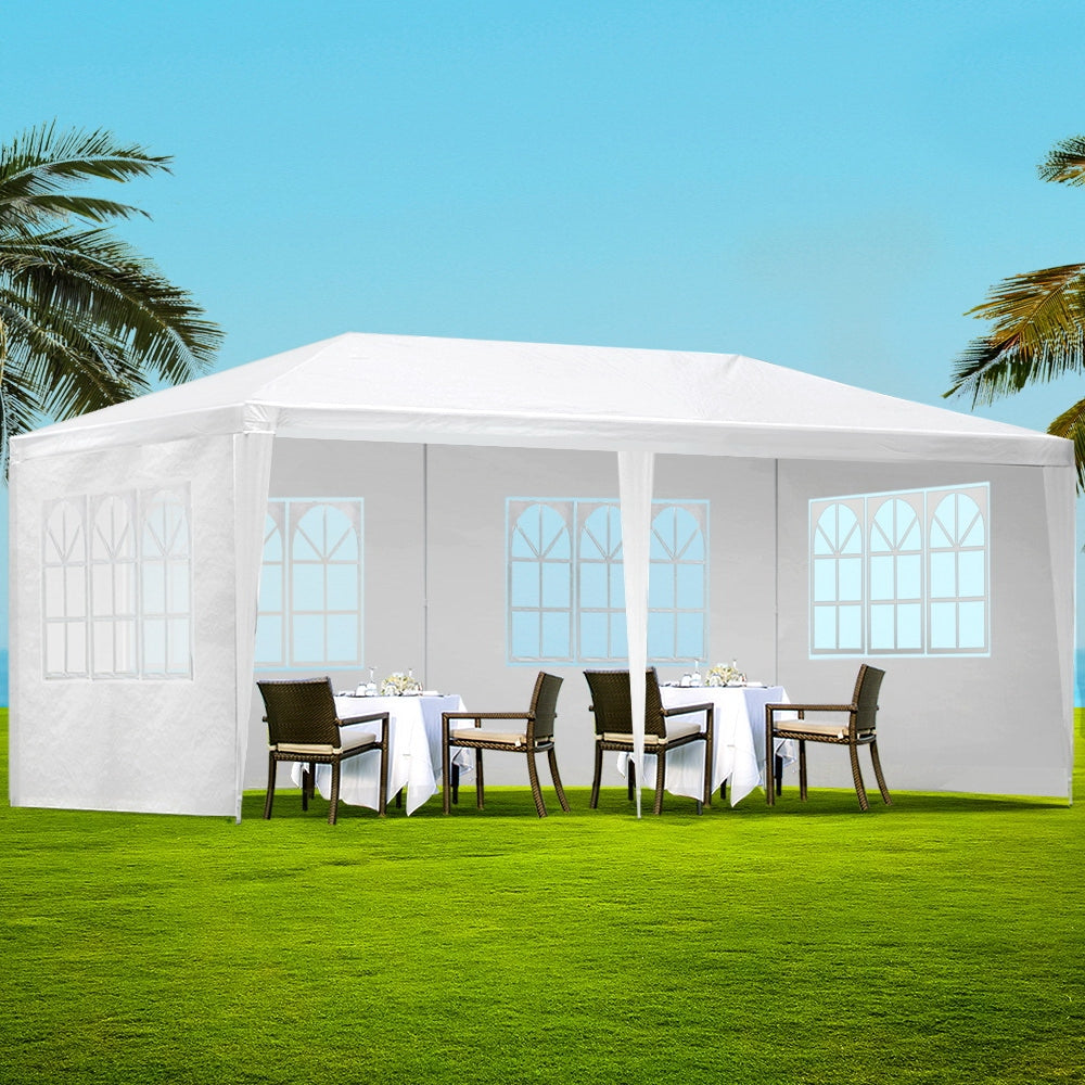 Gazebo 3x6 m Marquee Wedding Party Tent Outdoor Camping Side Wall Canopy&nbsp;

Are you hosting an outdoor wedding, an all-weather marquee event, a field trip, a sports day, or a market weekend? You understand the importance of proper planning and preparing for the unpredictable. One particular challenge in event planning is the weather, but with an INSTAHUT Gazebo, you can have confidence in its ability to handle any weather conditions and make your event a success.