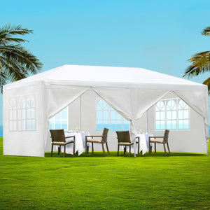 Marquee Wedding Gazebos Party Tent Camping White 3x6 m

Whether you're hosting an outdoor wedding, staging an all-weather marquee event, going on a field trip, organising a sports day, or preparing for a market weekend, one thing that can always throw a wrench in your plans is the weather. Luckily, with the INSTAHUT Gazebo, you can confidently face any unpredictable weather that may come your way.