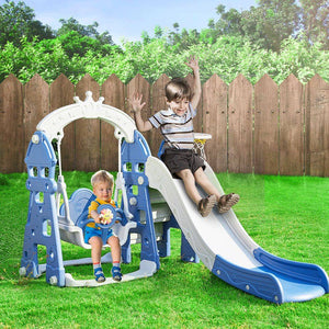 Kids Slide Swing Basketball Ring Hoop Activity Center Toddlers Play Set Outdoor
