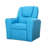 Luxury Kids Recliner Sofa  Chair PU Couch Armchair Blue