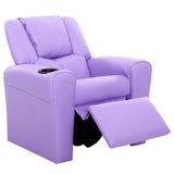 Luxury Kids Recliner Sofa Chair PU Couch Armchair Purple