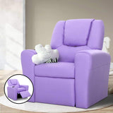 Luxury Kids Recliner Sofa Chair PU Couch Armchair Purple