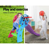 Kids Slide with Basketball Hoop Outdoor Indoor Playground Toddler Play