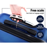 Wanderlite 2pc Luggage Travel Sets Suitcase Trolley TSA Lock Bonus w/Scale Blue