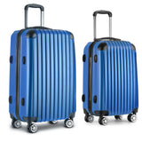 Wanderlite 2pc Luggage Trolley Suitcase Sets Travel TSA Hard Case w/Scale Blue