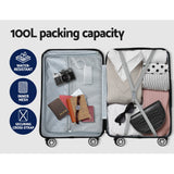Wanderlite 28" 75cm Luggage Trolley Travel Suitcase Carry On Storage TSA Hardshell Black