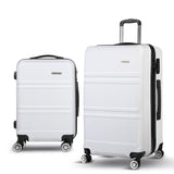 2 Piece Lightweight Hard Suit Case Luggage White