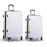 2 Piece Lightweight Hard Suit Case Luggage White
