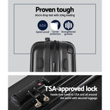 Wanderlite 3pcs Luggage Set Travel Suitcase w/Scale Storage Organiser TSA Black
