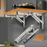 2Pcs 14" Folding Table Bracket Stainless Steel Triangle 150KG Wall Shelf Bench
