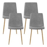 Artiss Set of 4 Collins Dining Chairs - Light Grey