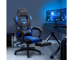 Artiss Computer Desk Gaming Chair Work Recliner Black Blue