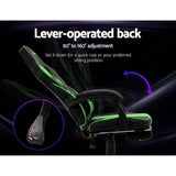 Gaming Chair Valiant Artiss- Recliner Black Green