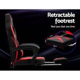 Artiss Office Chair Computer Desk Gaming Chair Recliner Black Red