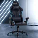 Artiss Gaming Office Chair Computer Chairs Leather Seat Racing Racer Recliner Chair Black Blue