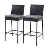 2x Gardeon Outdoor Bar Stools Dining Chairs Rattan Furniture