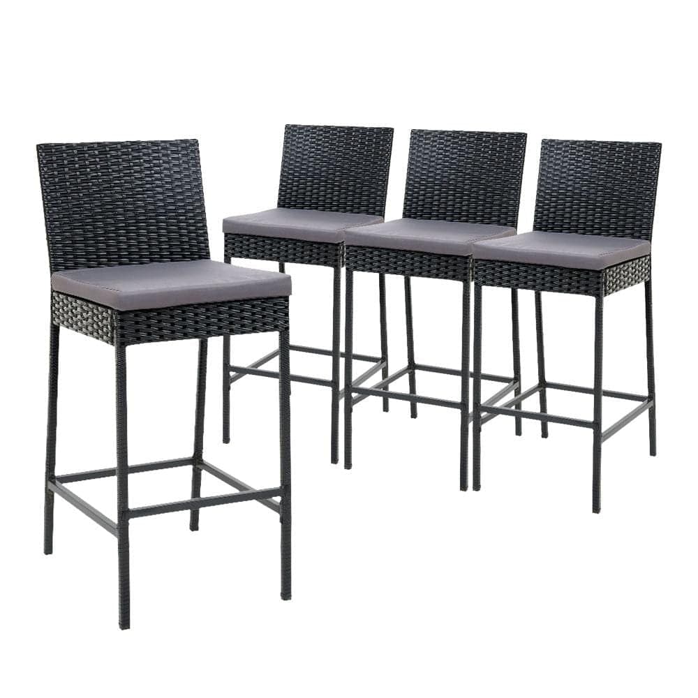 Outdoor Bar Stools Dining Chairs Rattan Furniture X4