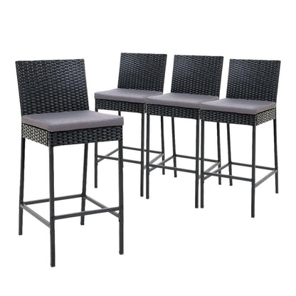 Outdoor Bar Stools Dining Chairs Rattan Furniture X4