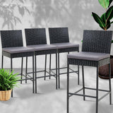 Outdoor Bar Stools Dining Chairs Rattan Furniture X4