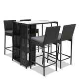 Outdoor Bar Set Table Stools Furniture Wicker 5PCS