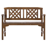 Wooden Garden Bench 2 Deck Seater