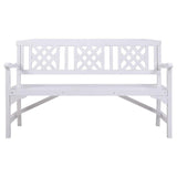 Wooden Garden Bench Chair 3 Seater-White