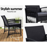 Patio Outdoor Furniture Bistro Set Dining Chairs Setting 3 Piece Wicker