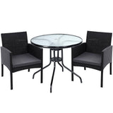 Outdoor Furniture  Bistro Chairs Patio Dining Chair Wicker Garden Cushion Set